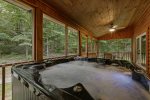Screened In Porch with Large Hot Tub